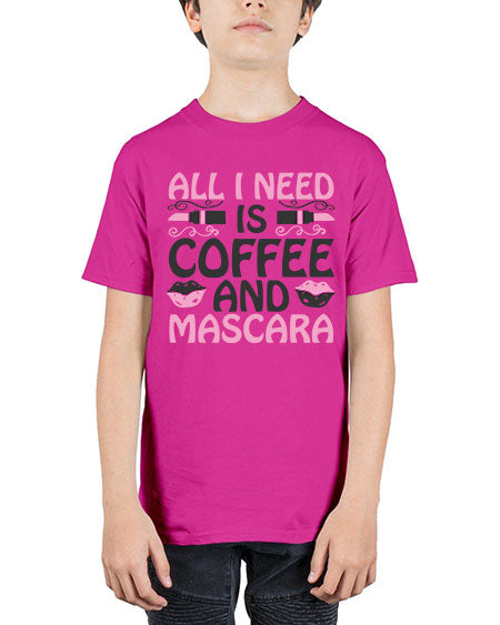 all i need is coffee and mascara Style 165# - beauty - fashion - Youth Tee Unisex