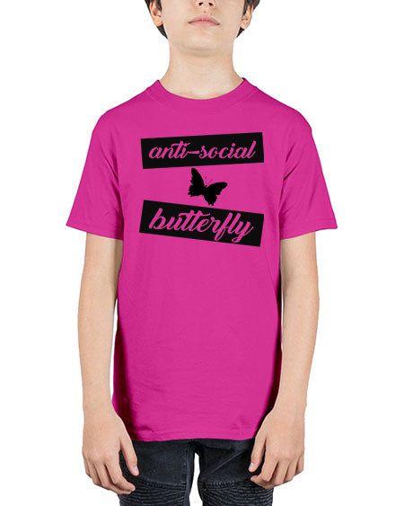 anti social butterfly - butterfly - Youth Tee Unisex