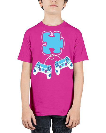 autism awareness gamer puzzle piece 11# - autism - Youth Tee Unisex