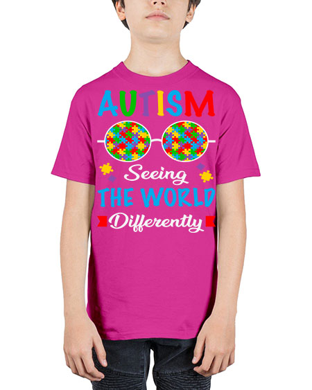 autism seeing the world differently 51# - autism - Youth Tee Unisex