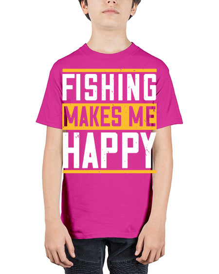 be happy and go for fishing 66# - shark-fish - Youth Tee Unisex