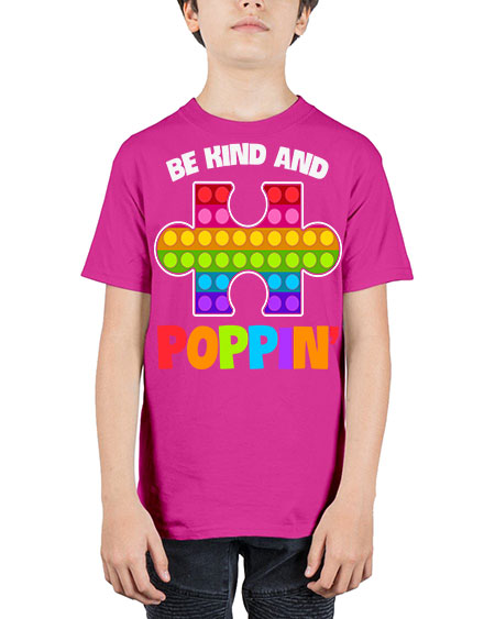 be kind and poppin autism 63# - autism - Youth Tee Unisex