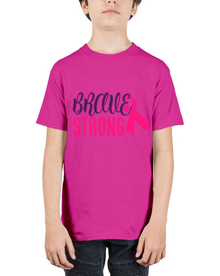 brave strong Style 15# - breast cancer - Youth Tee Unisex