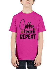 coffee teach repeat Style 106# - teacher - Youth Tee Unisex