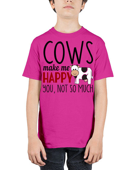 cows make me happy you not so much - cow - Youth Tee Unisex