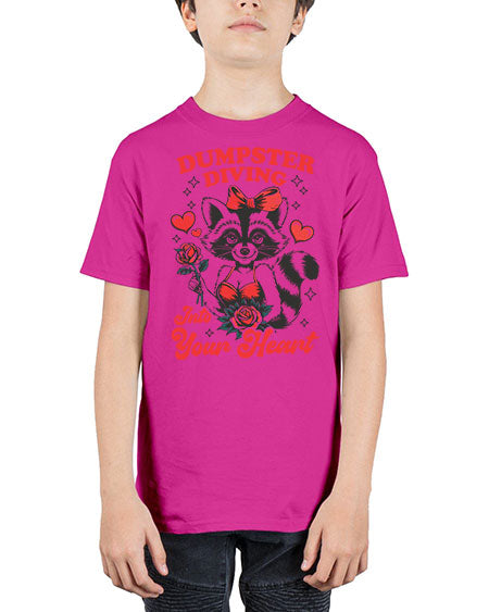 dumpster diving into your heart 11# - raccoon - Youth Tee Unisex