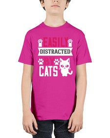 easily distracted by cats Style 47# - cats - Youth Tee Unisex