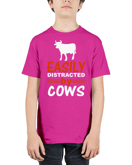 easily distracted by cows Style 4# - cow - Youth Tee Unisex