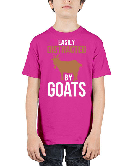 easily distracted by goats Style 5# - goat - Youth Tee Unisex