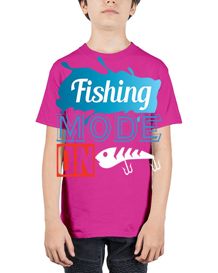 fishing mode on png 77# - shark-fish - Youth Tee Unisex