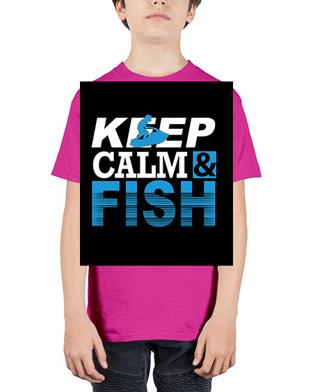 fishing with backround png 18# - shark-fish - Youth Tee Unisex