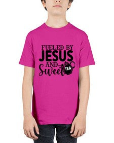 fueled by jesus and sweet tea 990# - tea - Youth Tee Unisex