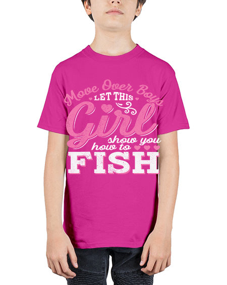 girl fishing 15# - shark-fish - Youth Tee Unisex