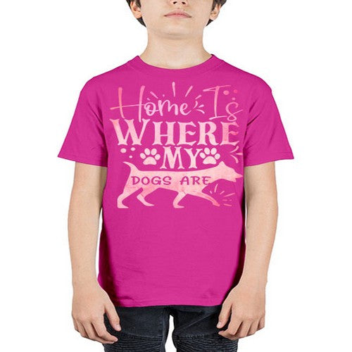 home is where my dogs are 151# - dogs - Youth Tee Unisex