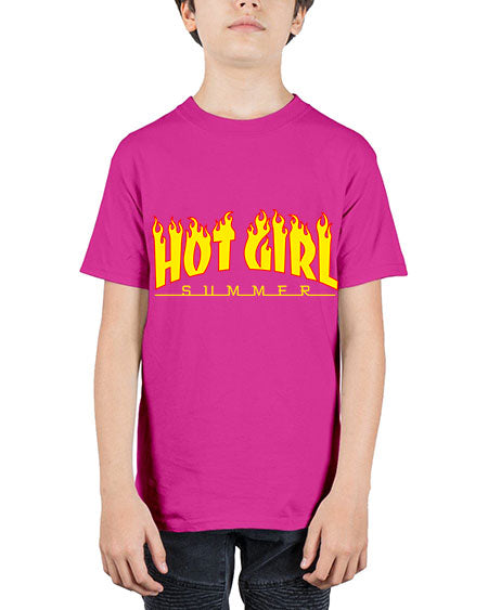 hot girl  summer fire 123# - black words and phrases - Youth Tee Unisex