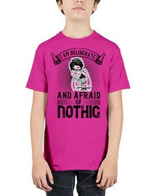 i am deliberate and afraid of nothing Style 31# - black afro - Youth Tee Unisex