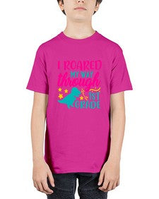 i roared my way through first grade 374# - first grade - Youth Tee Unisex