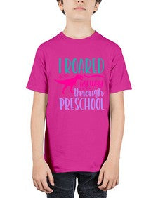 i roared my way through preschool 375# - prek headstart - Youth Tee Unisex