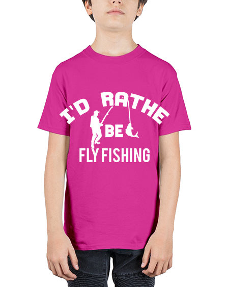 id rather be fly fishing 11# - shark-fish - Youth Tee Unisex