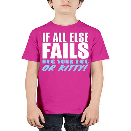 if all else fails hug your dog or kitty - dogs - Youth Tee Unisex