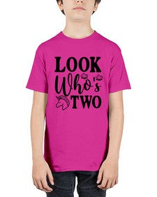 look whos two 267# - unicorn - Youth Tee Unisex