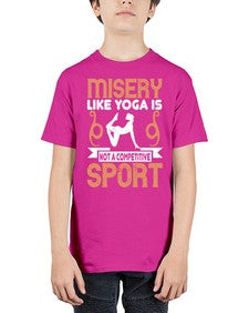 misery like yoga is not a competitive sport  425# - yoga - Youth Tee Unisex