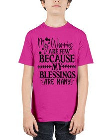 my worries are few because my blessings are many Style 84# - motivation - Youth Tee Unisex