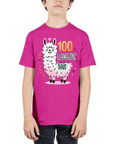 one hundredth Day of School Llama 599# - one hundred days - Youth Tee Unisex
