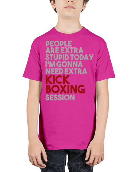 people are extra stupid today kick boxing 53# - boxing - Youth Tee Unisex