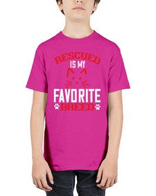 rescued is my favorite breed Style 114# - cats - Youth Tee Unisex