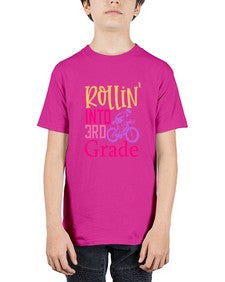 rollin into third grade 782# - third grade - Youth Tee Unisex