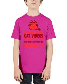 sending cute cat videos to people is the only way i know how to socialize - cats - Youth Tee Unisex