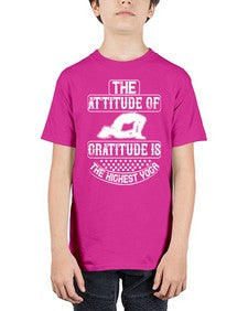 the attitude of gratitude is the highest yoga  544# - yoga - Youth Tee Unisex