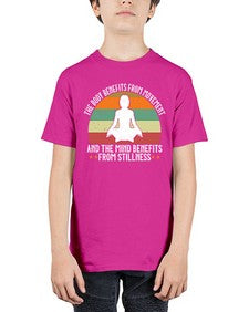 the body benefits from movement and the mind benefits from stillness  547# - yoga - Youth Tee Unisex