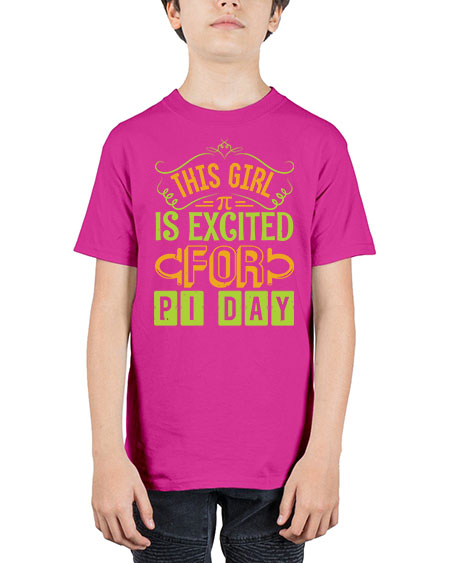 this girl is excited for pi day 48# - pi - Youth Tee Unisex