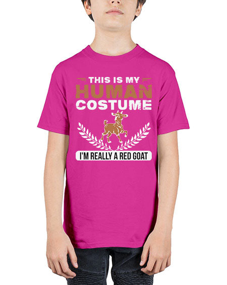 this is my human costume im really a red goat Style 1# - goat - Youth Tee Unisex