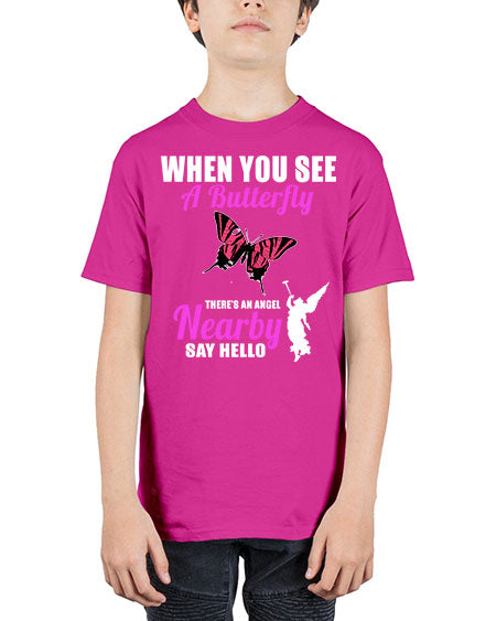 when you see a butterfly - butterfly - Youth Tee Unisex