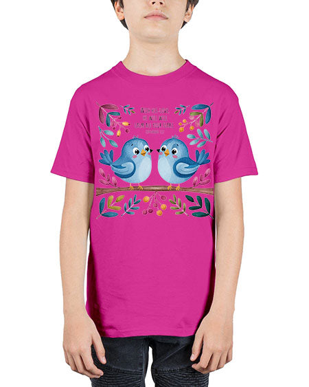 with his love, he will calm all your fears 83# - birds - Youth Tee Unisex