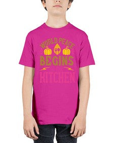 world peace begins in the kitchen 496# - vegan - Youth Tee Unisex
