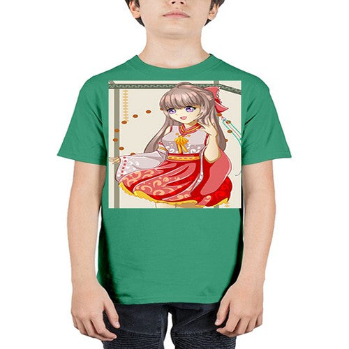 A beautiful and happy girl with kimono 104# - anime - Youth Tee Unisex