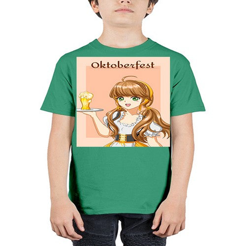 A beautiful girl with beer happy at celebrating the oktoberfest 87# - anime - Youth Tee Unisex