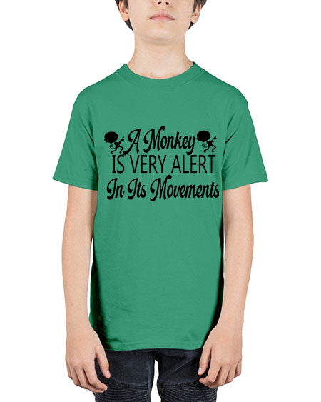 A monkey is very alert  - monkey - Youth Tee Unisex