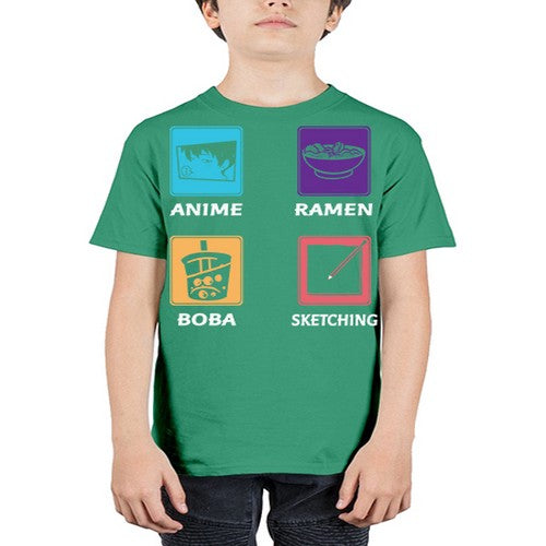 Anime Ramen Boba Sketching Anime 218# - anime - Youth Tee Unisex