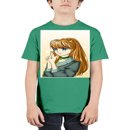 Beautiful and cool girl with long blonde hair 152# - anime - Youth Tee Unisex