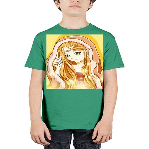 Beautiful and cute fairy queen with long yellow hair 70# - anime - Youth Tee Unisex
