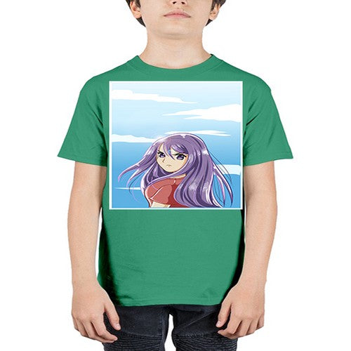 Beautiful and cute girl purple long hair in the summer with 109# - anime - Youth Tee Unisex