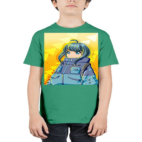Beautiful and cute girl with big jacket 88# - anime - Youth Tee Unisex