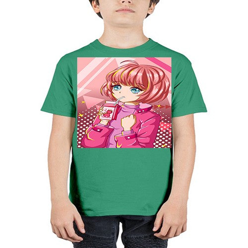 Beautiful and cute girl with strawberry milk 76# - anime - Youth Tee Unisex