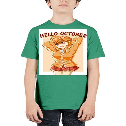 Beautiful and cute teenager girl in hello october 85# - anime - Youth Tee Unisex