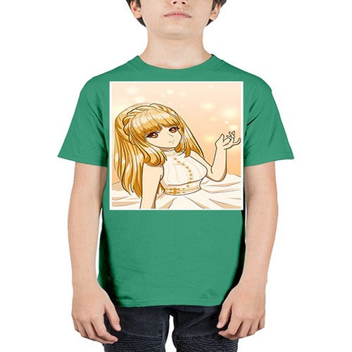 Beautiful and happy princess long yellow hair 24# - anime - Youth Tee Unisex